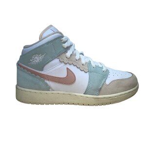 Nike Girls Pink Oxford Daybreak Pastel Air Jordan 1 Mid SE Sneakers Size 6.5Y